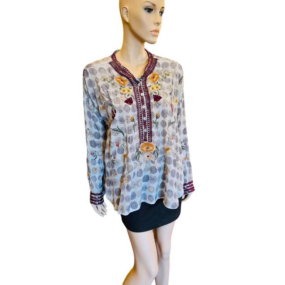 Johnny Was Multicolor Embroidered Blouse - Picture 4 of 12